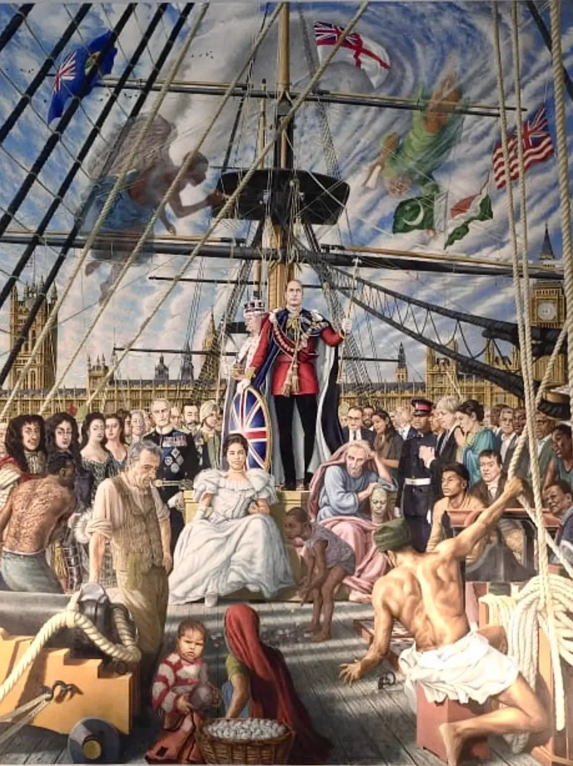 Detailed allegorical painting by Browne.