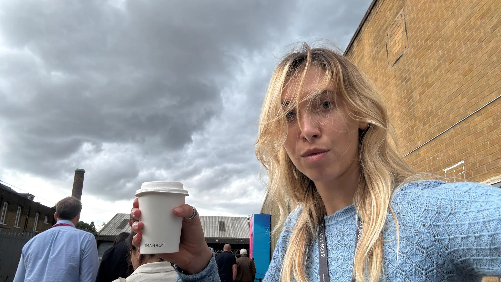Ollier Coffee cup selfie.