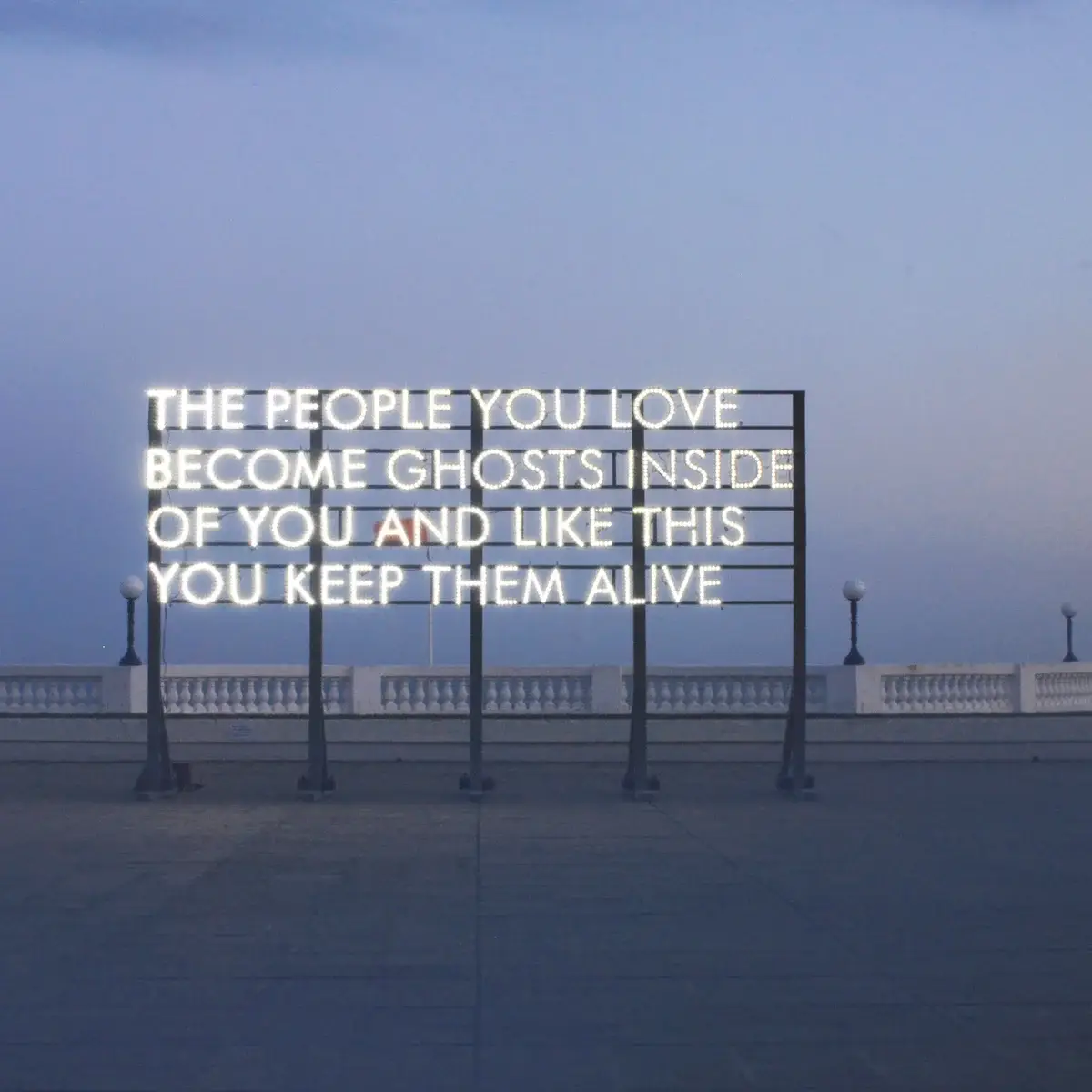 Robert Montgomery's Ghosts Light Poem artwork frame.