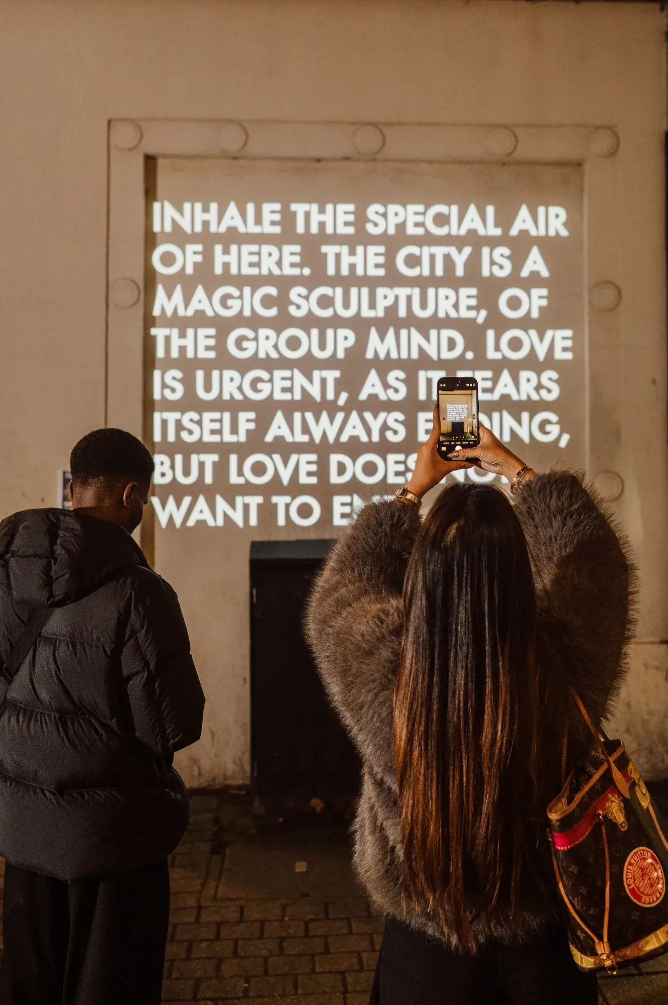 Robert Montgomery's Poetry in Lights wall interface.